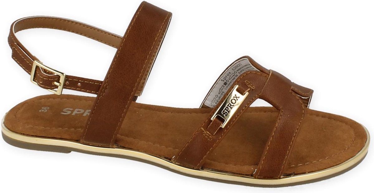 SPROX sandaal cognac COGNAC 36