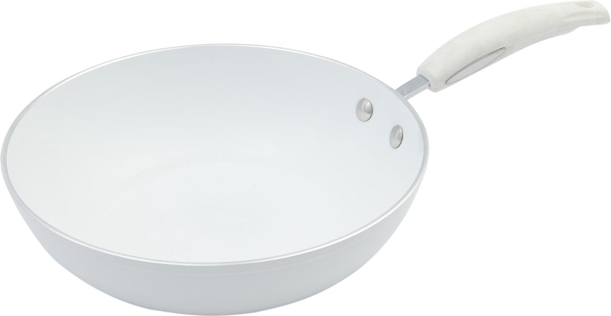 Bialetti Wokpan - Keramisch - Ø 28cm - Wit