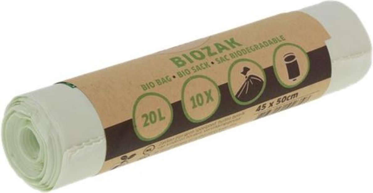Biozakken - Vuilniszakken - 100 Stuks - 45 x 50 cm - 20 L - Sterk Materiaal - Milieuvriendelijk - Pedaalemmerzak + Rheme Liniaal
