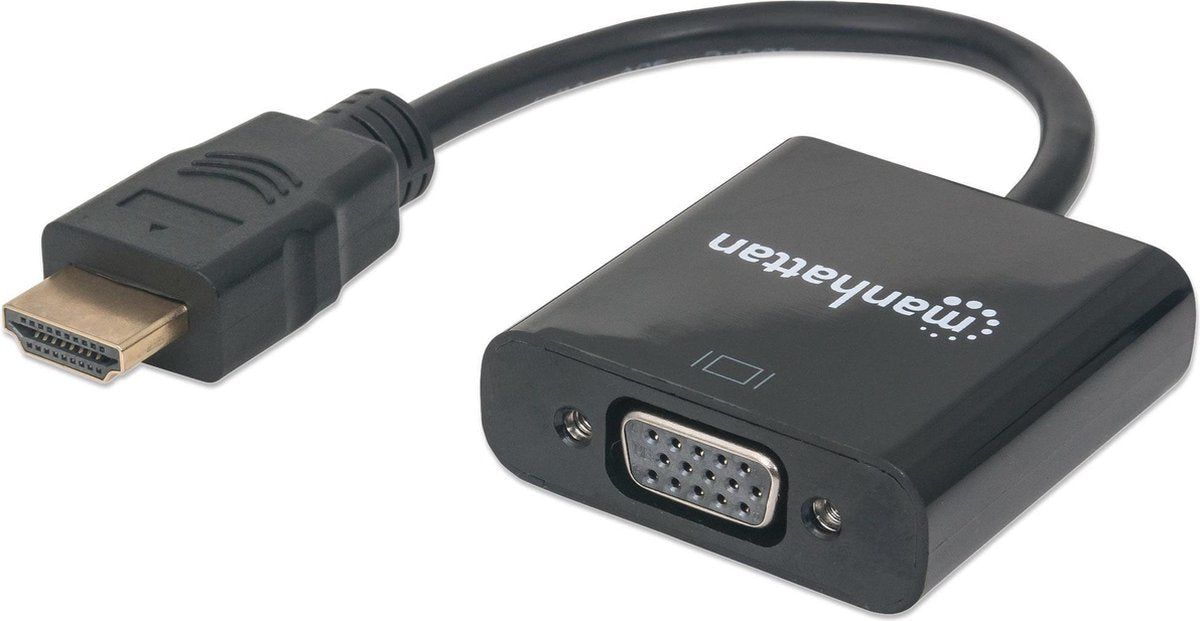 Manhattan 151467 HDMI / VGA Adapter [1x HDMI-stekker - 1x VGA-bus] Zwart 0.26 m