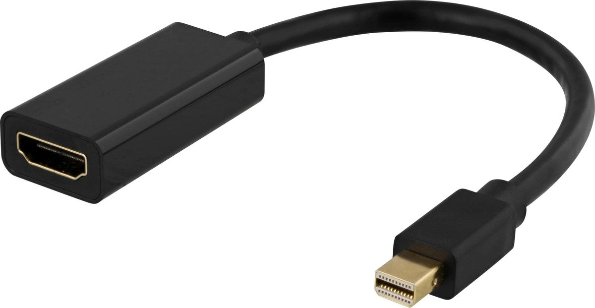 DELTACO DP-HDMI45 - Mini DisplayPort mannelijk naar HDMI vrouwelijk adapter