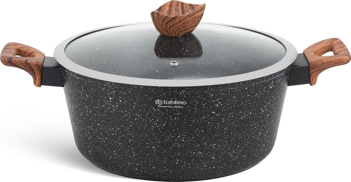 Edënbërg Black Line - Luxe Aluminium Kookpan met Deksel - Ø 28 cm