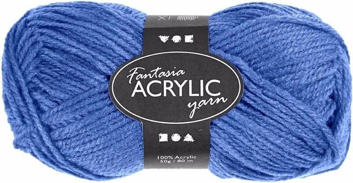 Blauw acryl garen 80 meter