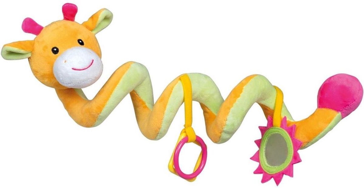 Pluche activiteitsspiraal 53cm giraf - Rammelaar - Vanaf 0 maanden