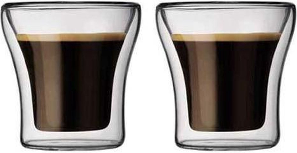 Bodum Assam Glas Dubbelwandig - Extra Klein - 0.1L - 2 stuks