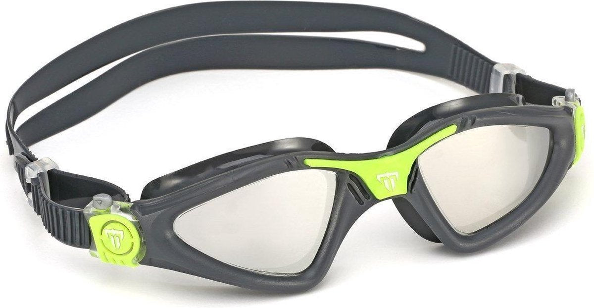 Aqua Sphere Kayenne - Zwembril - Volwassenen - Mirrored Lens - Grijs/Lime