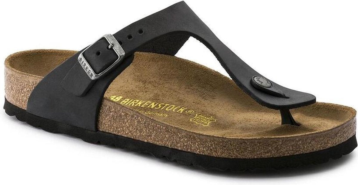BirkenstockGizeh zwart vetleer regular sandalen uni (845251)