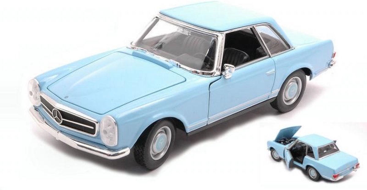 Mercedes-Benz 230SL (Lichtblauw) (20 cm) 1/24 Welly - Modelauto - Schaalmodel - Modelauto - Miniatuurauto - Miniatuur autos