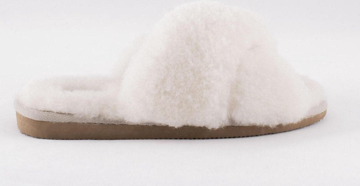 Shepherd Lovisa Dames Sloffen - Creme - Maat 41
