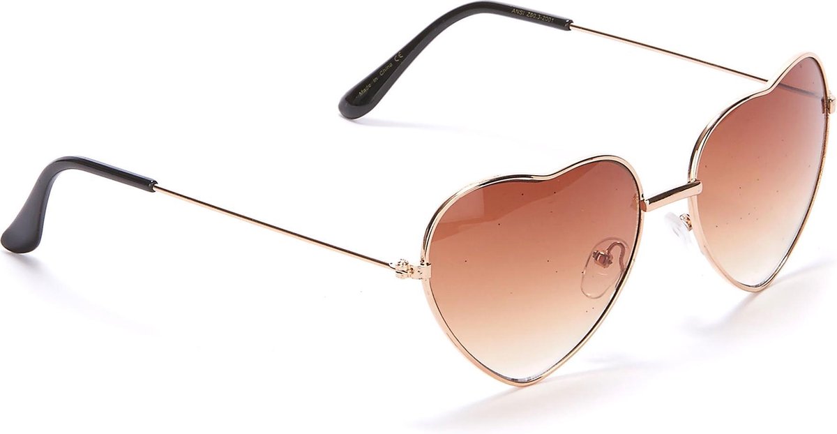 Elite - Bruine hartenbril voor volwassenen - Accessoires > Brillen