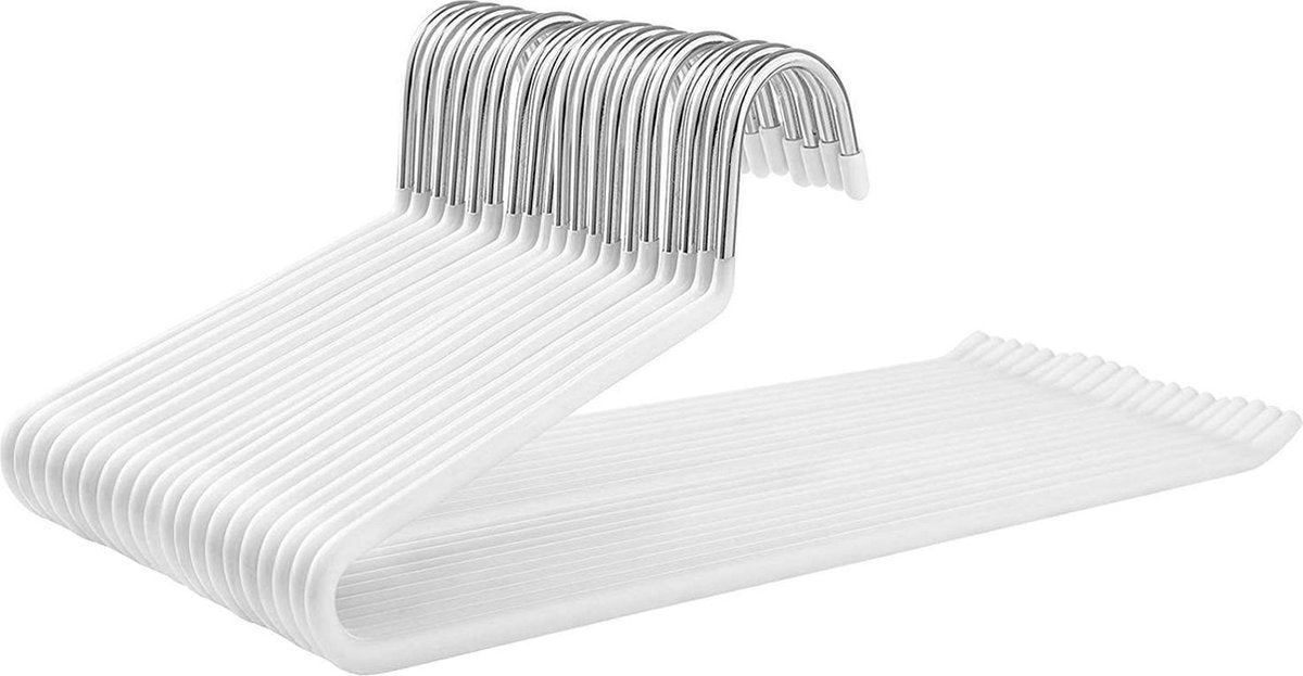 Nancy's Broekhanger 20 Stuks - Metalen Kledinghanger Wit - 38 x 13 cm CRI004WT-20