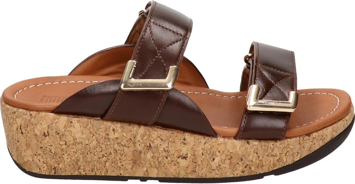 FitFlop  Vrouwen Leren  Slippers / Damesschoenen Remi slides - Bruin - Maat 41