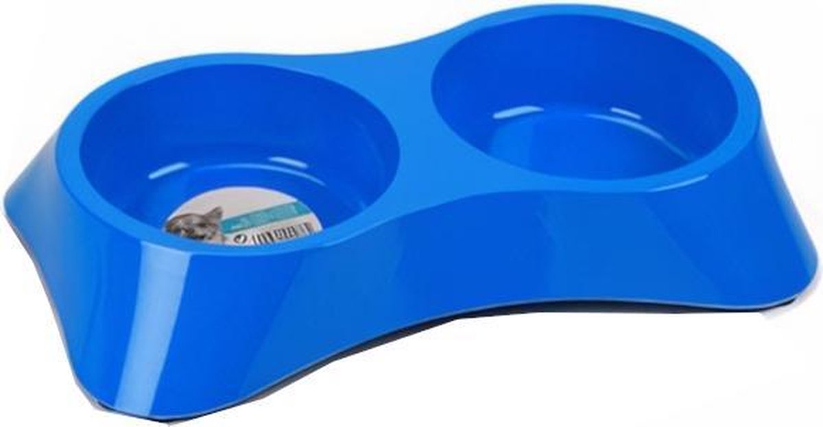 M-pets Voer- En Drinkbak 2 X 800 Ml 38 X 24 Cm Blauw