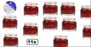 11x Gel superstar glitterrood (huid&haar) 15 ml