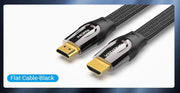 Platte HDMI 2.0 Kabel & Nylon Gevlochten Draad HDMI 2.0 1.5meter ondersteunt tot 4K60Hz Zink Legering