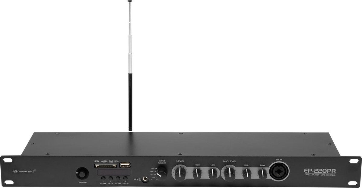 OMNITRONIC EP-220PR Preamplifier with MP3 Player and FM Radio