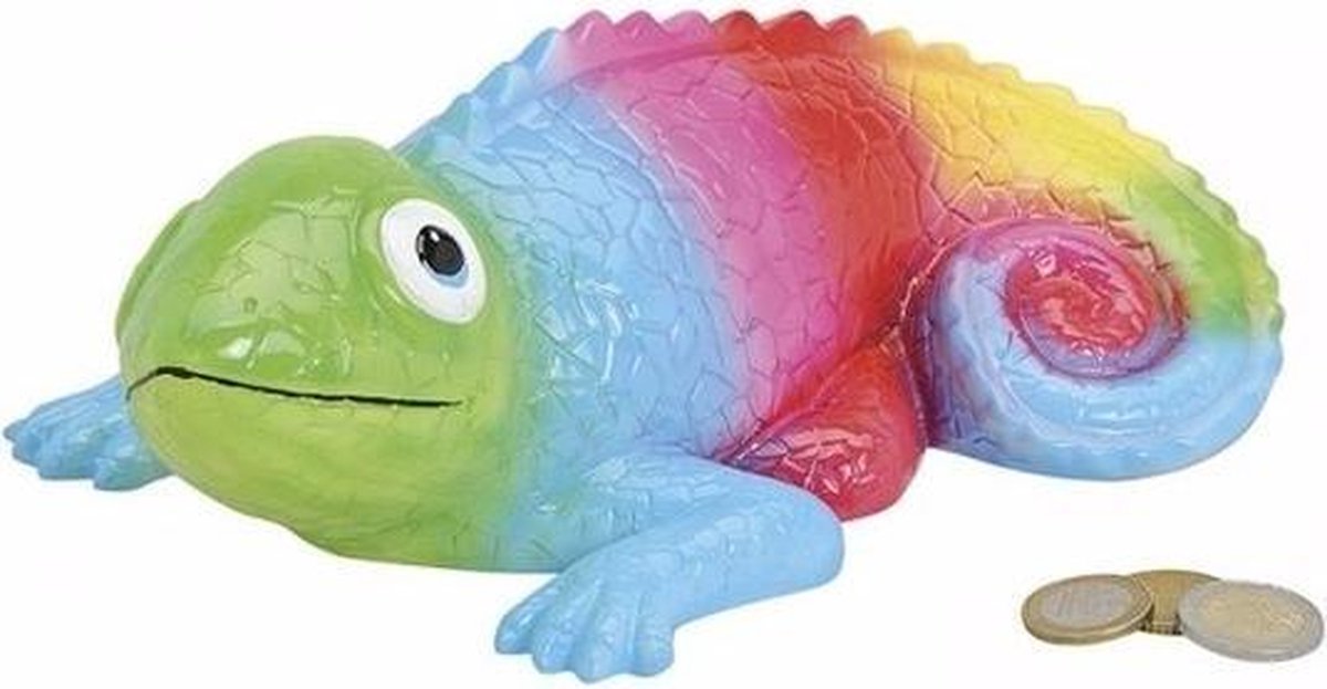 Spaarpot gekleurde kameleon