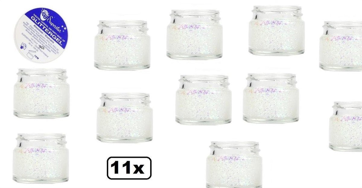 11x Gel superstar glitterparlemoer (huid&haar) 15 ml