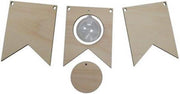 Joy! Crafts Vlaggetjes hout met transparante bol 5 cm 6320/0019 2x 13x10x0