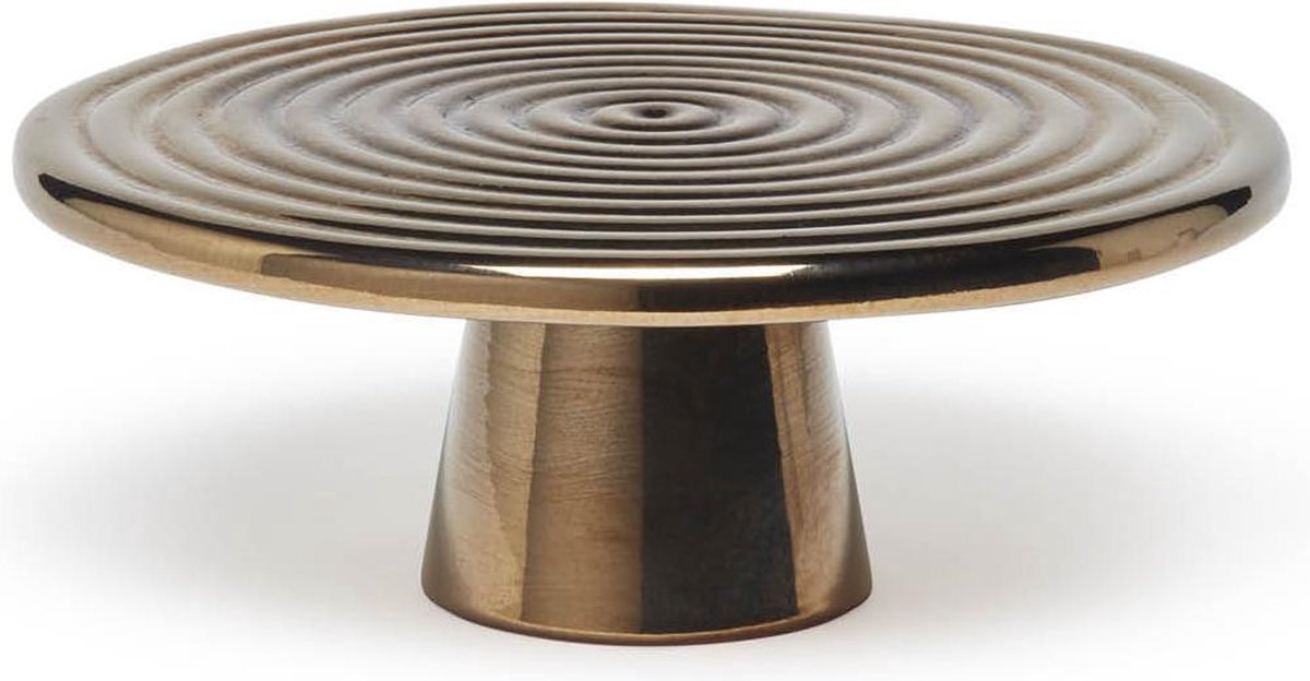 Dutchdeluxes - Presentatieplateau Small - Keramiek - Platinum - Rond ⌀20 cm x 7