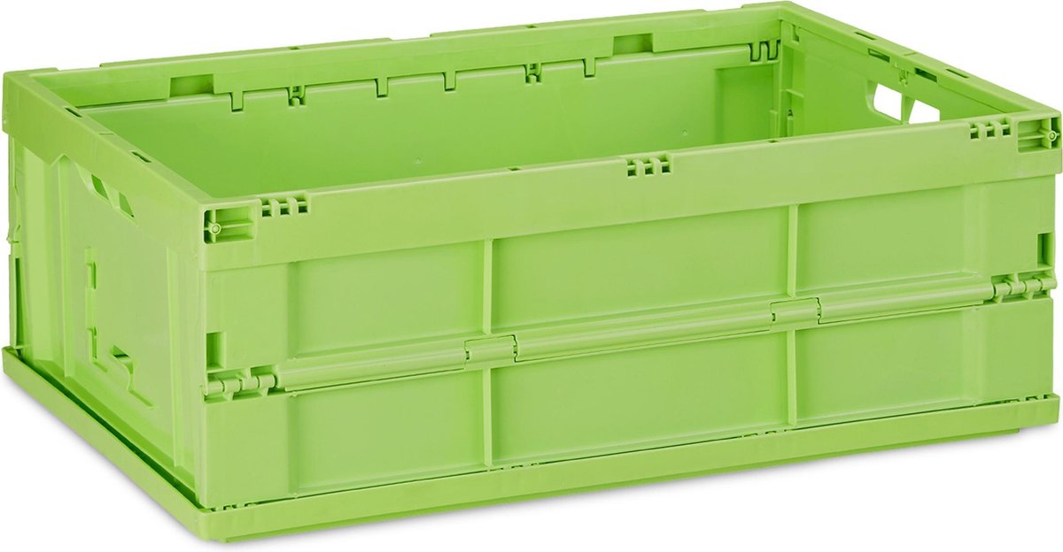 relaxdays vouwkrat - stapelen - speelgoedkist - multifunctioneel - krat professioneel groen