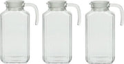 3x Glazen schenkkan met handvat 1