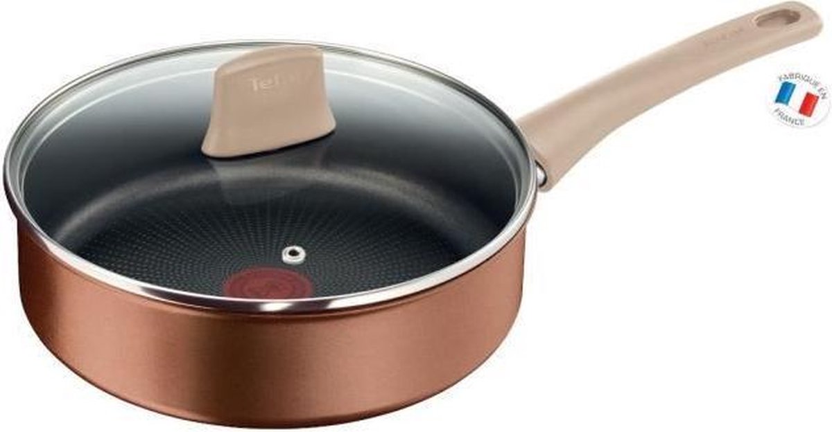 TEFALG2543202 Sauteuse 24 cm ECO-RESPECT - deksel inbegrepen - anti-aanbaklaag - Alle branden inclusief inductie - Gemaakt in Frankrijk