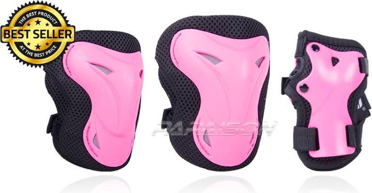 Excellente Skate Beschermset Roze Deluxe - Skate Bescherming - Skeeler Beschermset- Skeeler bescherming - Pols