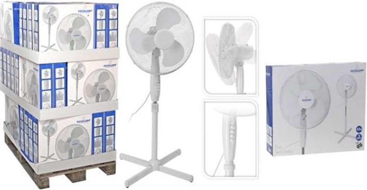 Ventilator staand | 1.25M - Zomer - Diameter 40cm - Statief - Kantel- en zwenkbare kop