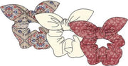 Sarlini Haarelastiek Scrunchies Denim Pink met strik | 3 stuks