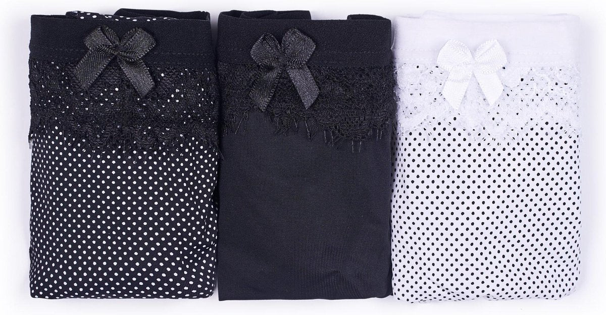 Promise - Sweet Basics 3-Pack Zwart - maat S - Wit Zwart