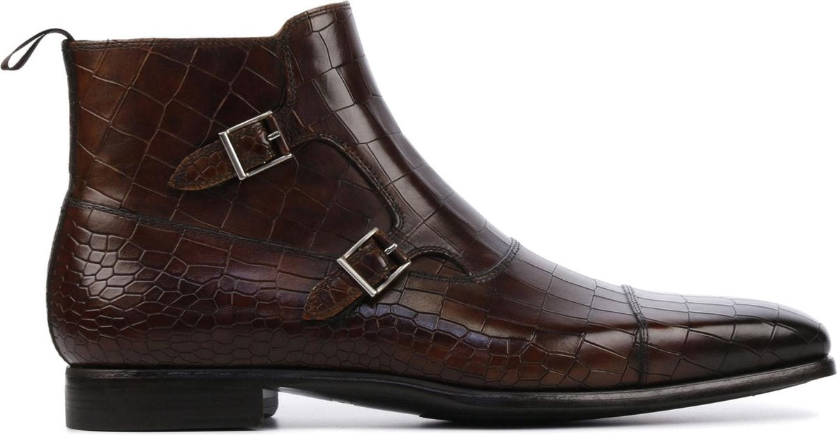 Magnanni Mannen Leer Crocoprint  / Laarzen / Herenschoenen 20119 croco - Bruin - maat 41
