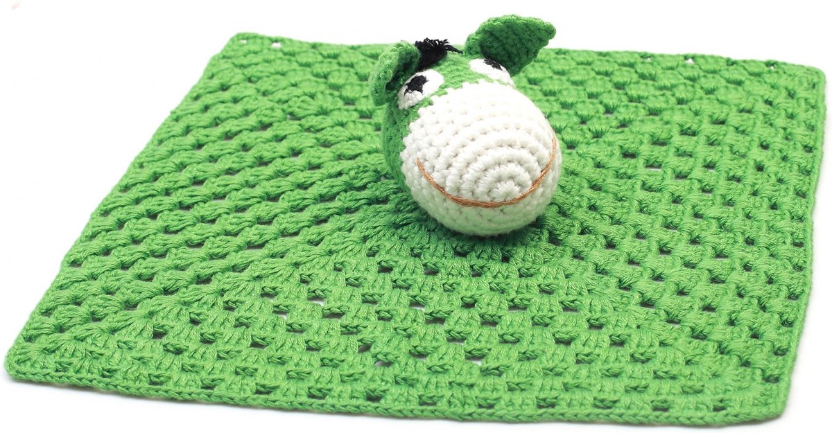 Naturezoo Knuffeldoekje Ezel Gehaakt 10 Cm Groen