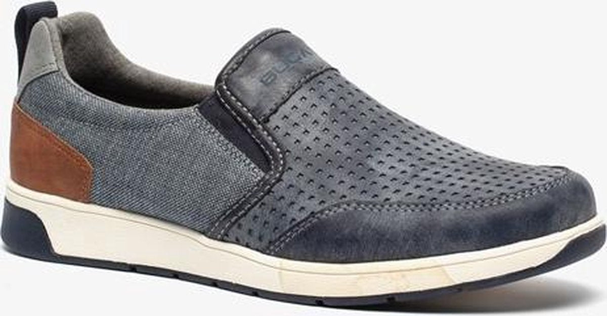Bugatti leren heren instappers - Blauw - Maat 44