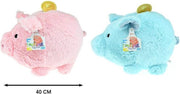 Spaarpot varken Toi-Toys: blauw 40 cm