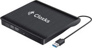Cloxks – Externe DVD / CD speler en brander – Externe CD / DVD brander voor laptop – USB 3.0 – Windows – Mac – Plug & Play – Zwart