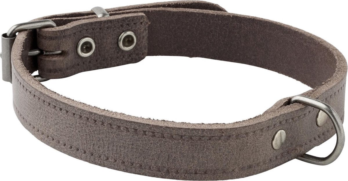 Adori Halsband Vintage Leder Geniet Bruin - Hondenhalsband - 14mmx35 cm