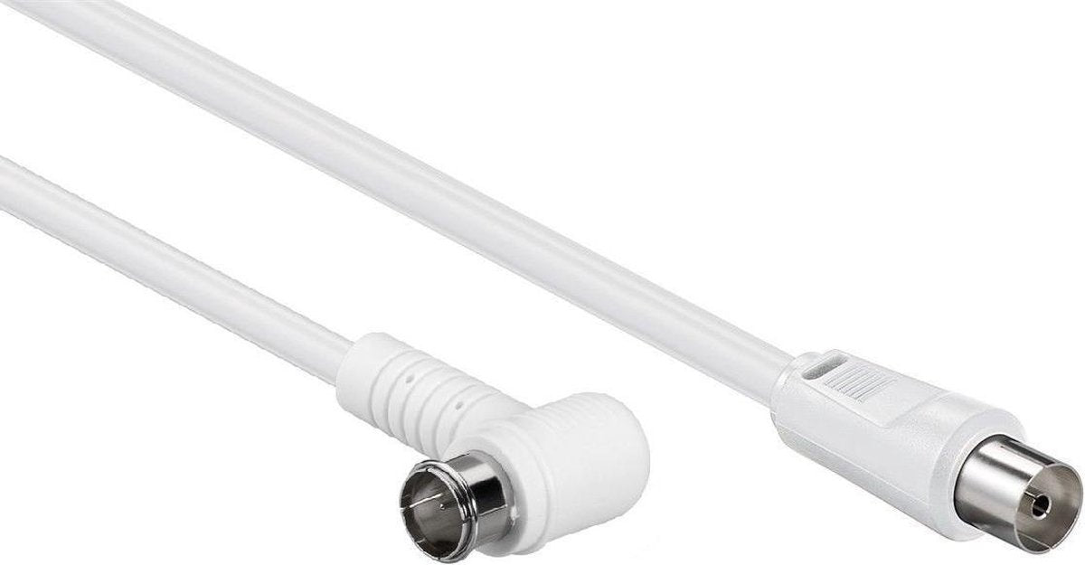 Transmedia F-quick (m) haaks - Coax IEC (m) recht coaxkabel / wit - 2