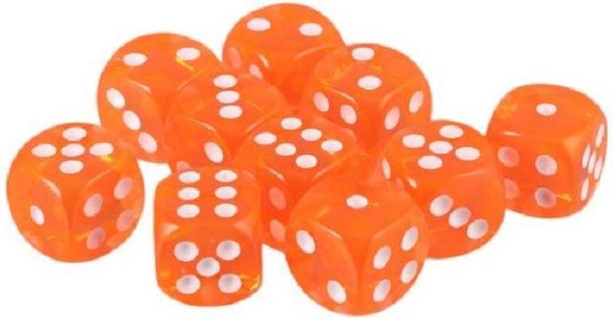 Oranje Acryl Dobbelstenen - 6 Kantige Dobbelsteen (SET van 5 STUKS) - Hoge Kwaliteit - Dobbelspellen - Clever - Quixx - 16mm - Gekleurde Dobbelsteen - 6 Zijdige Dobbelsteen - D6 - Stipco