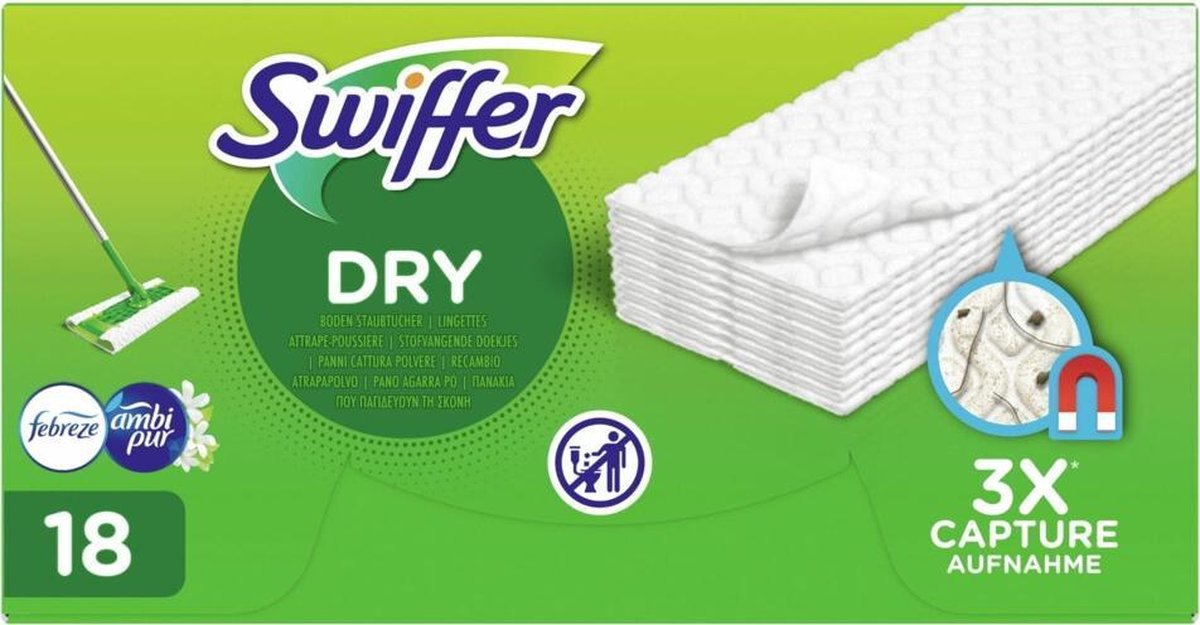Swiffer Vloerreiniger - Droge Doekjes Navullingen 18 stuks