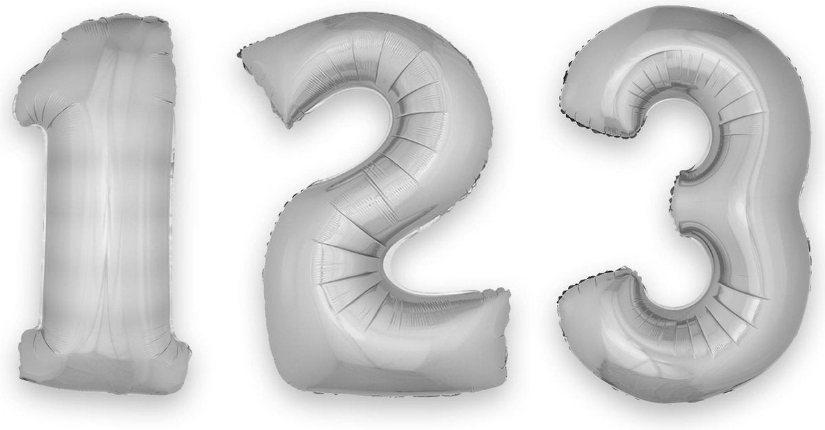 ESPA - Enorme zilverkleurige aluminium cijfer ballon - Decoratie > Ballonnen