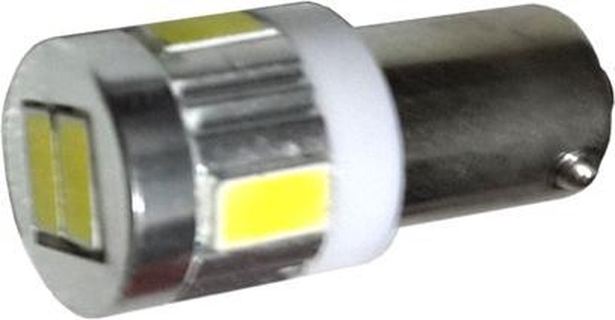 BA9S auto lamp 2 stuks | LED kentekenverlichting | 6-SMD xenon wit 6000K | 12V