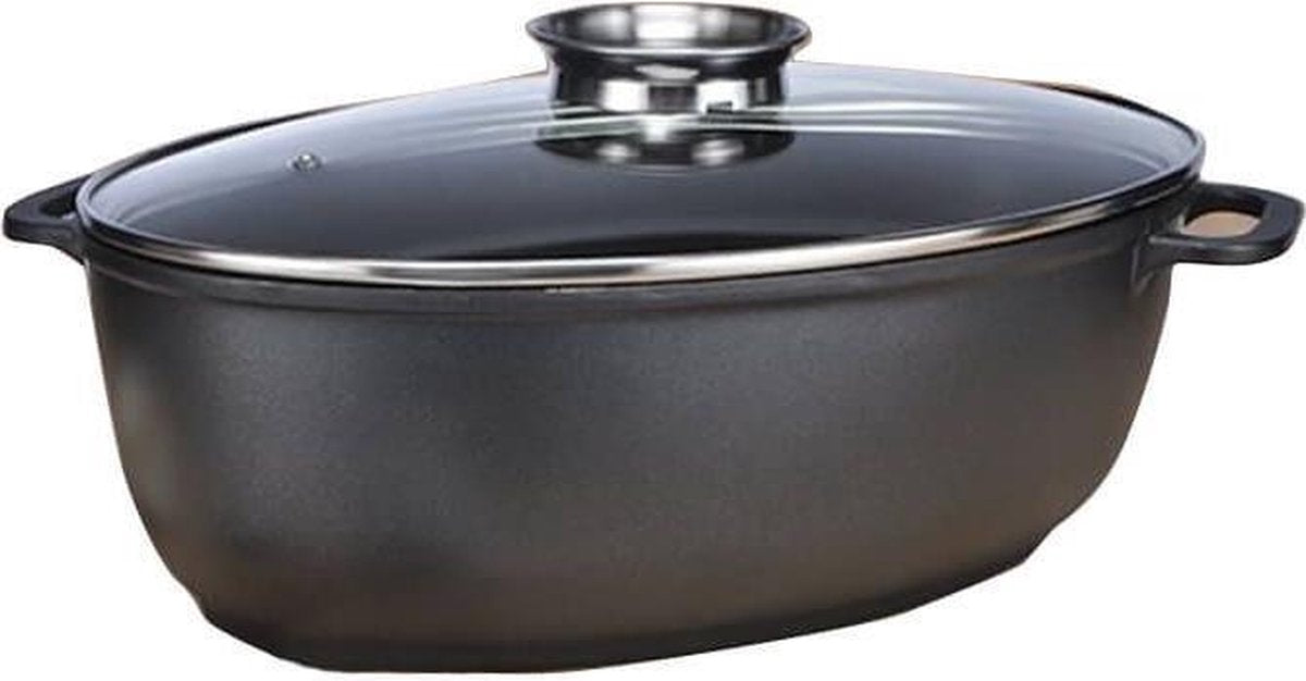 Haushalt 24205 - Braadpan - glazen deksel -  8.3 liter - antiaanbaklaag
