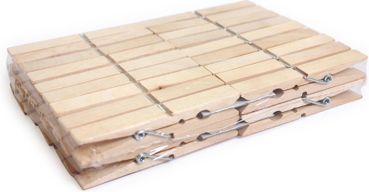 LaundrySpecialist® Houten wasknijpers (100mm) - 36 stuks
