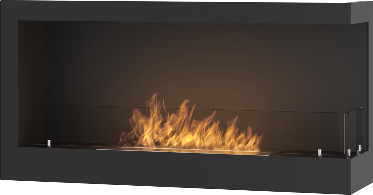 Infire - bio ethanol haard hoek rechts - sfeerhaard  met glas - inzethaard 90x45cm.