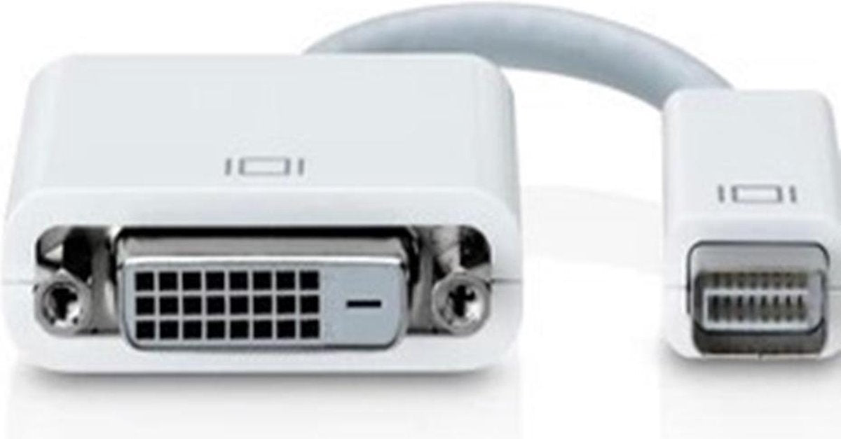 Coretek Mini DVI (m) naar DVI (v) adapter / wit - 0