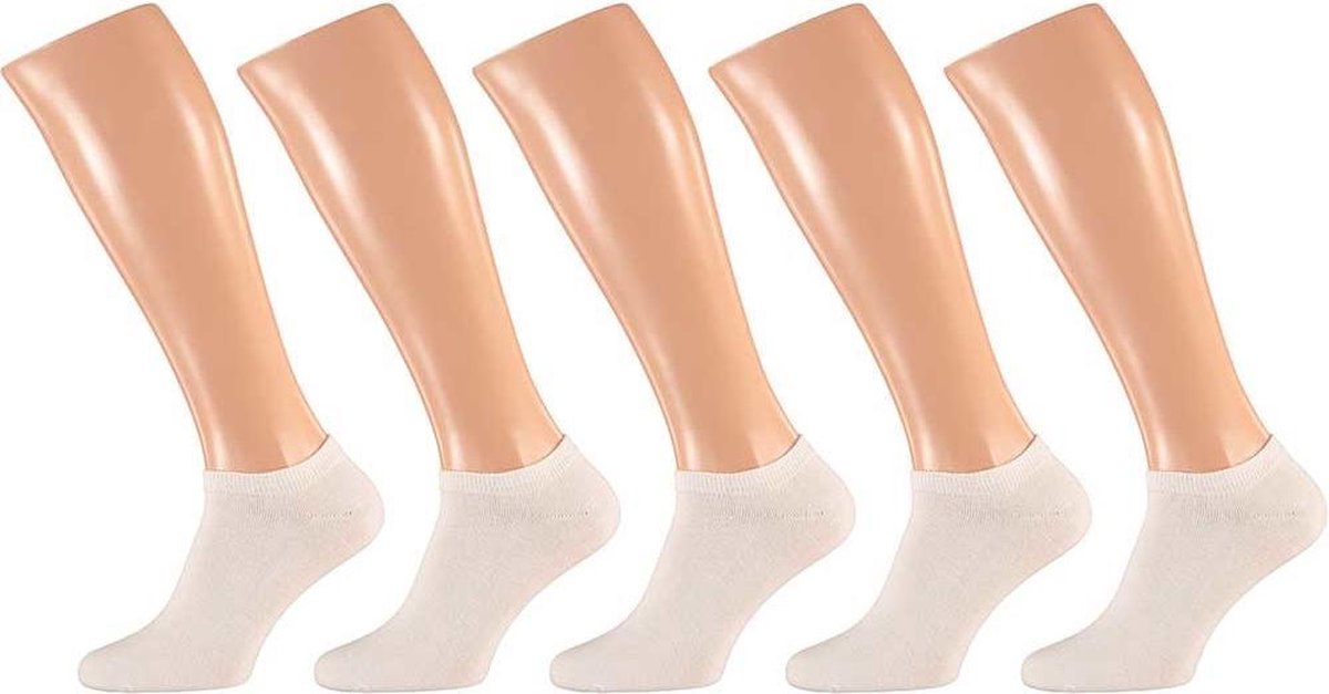 10x Paar witte heren sneakersokken/enkelsokken maat 41-46