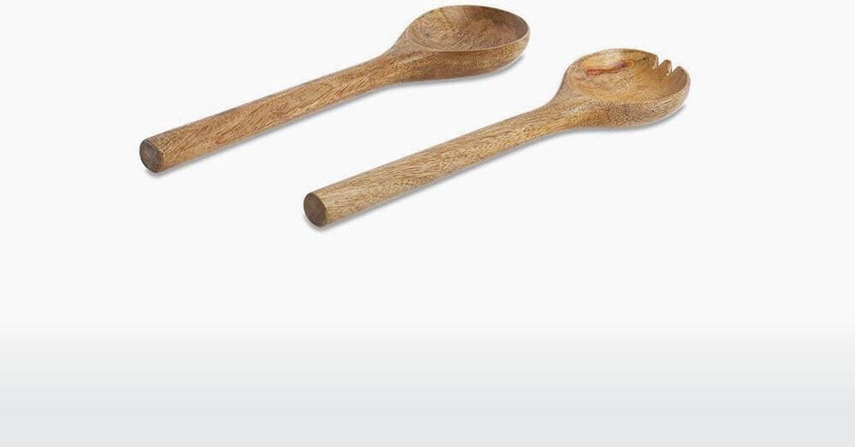 Nkuku Houten Salade Bestek - Mangohout - Product Grootte: 30 cm