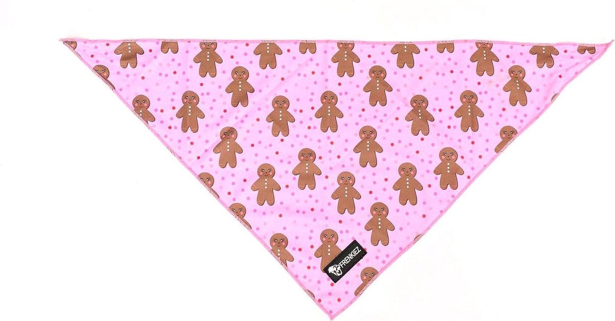 Frenkiez Bandana pink gingerbread man large