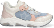 Braqeez 421135-596 Meisjes Lage Sneakers - Blauw - Leer - Veters